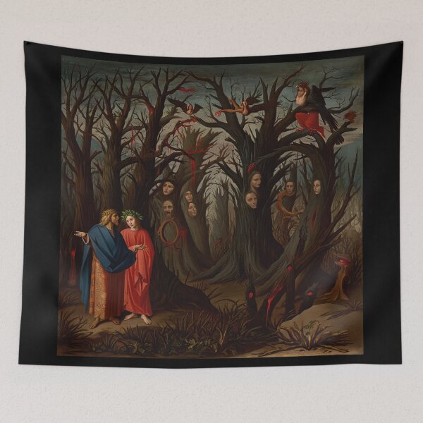 Item preview,  Painting depicting Dante's Inferno the Divine Comedy medieval art designed and sold by Vintage Designs +.