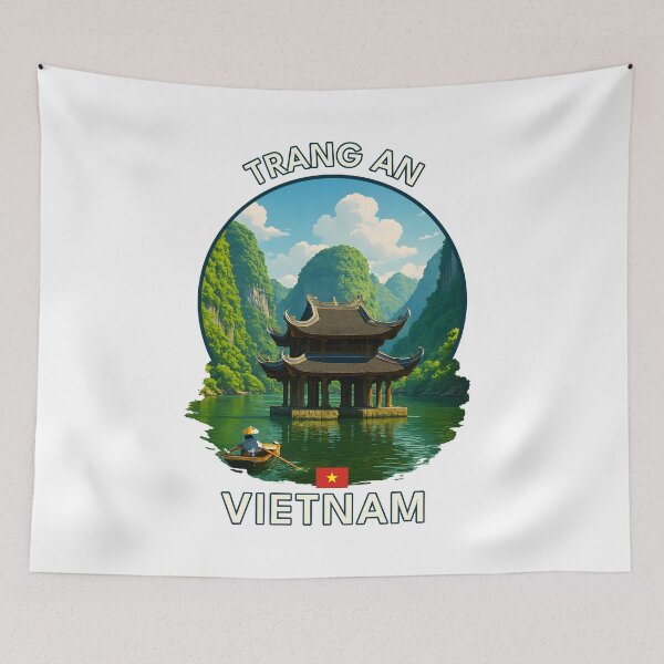 Item preview, Trang An Ninh Binh Vietnam - Iconic Asia Landmark Travel vacation destination souvenir art  designed and sold by inkNext.