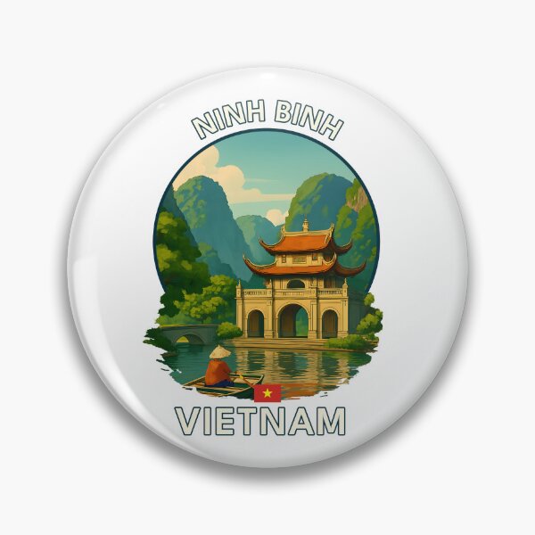 Item preview, Ninh Binh Province Vietnam - Iconic Asia Landmark Travel vacation destination souvenir art  designed and sold by inkNext.