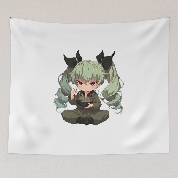 Item preview, Anchovy Girls und Panzer Anime Ramen Green Twin Tails designed and sold by Spraykart.