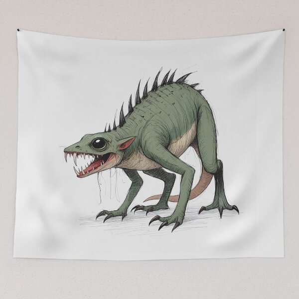 Item preview,  Chupacabra Cryptid illustration designed and sold by Vintage Designs +.