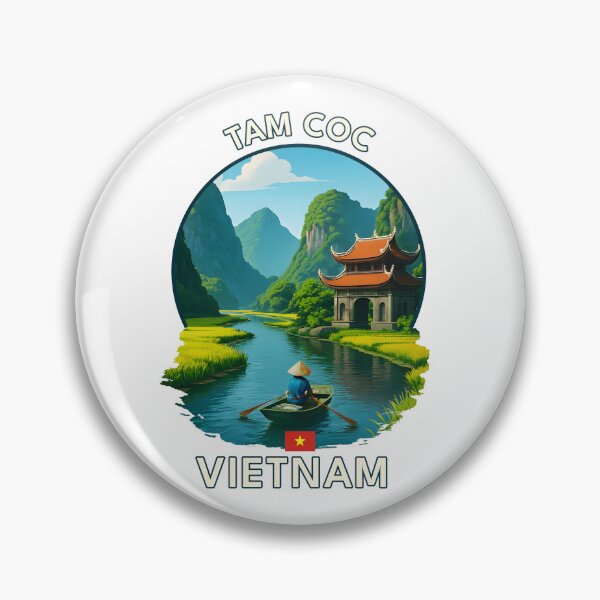 Item preview, Tam Coc Ninh Binh Vietnam - Iconic Asia Landmark Travel vacation destination souvenir art  designed and sold by inkNext.