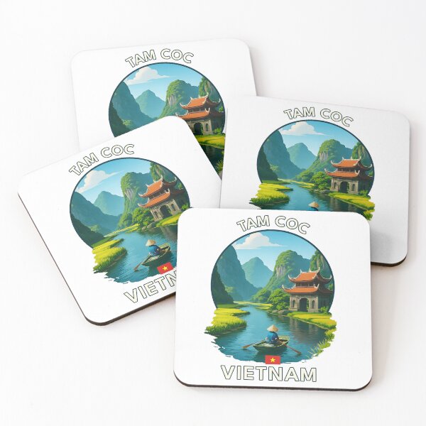 Item preview, Tam Coc Ninh Binh Vietnam - Iconic Asia Landmark Travel vacation destination souvenir art  designed and sold by inkNext.