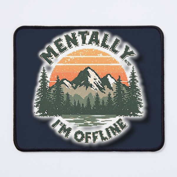 Item preview, Mentally I’m Offline Retro Sticker - green 2 designed and sold by ProShoper24®.