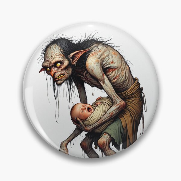 Item preview, Scary Folklore Horror Hobgoblin goblin character illustration designed and sold by Vintage Designs +.