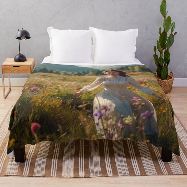 Aperçu de l'œuvre Whispers of the Meadow: Victorian Woman Artprint créée et vendue par BlareBlare.