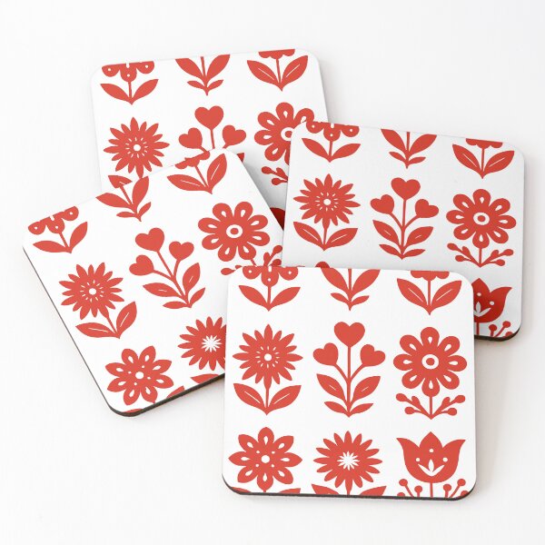 Item preview, Scandinavian Folk Art Floral Icons - Red designed and sold by Scandi-Design.
