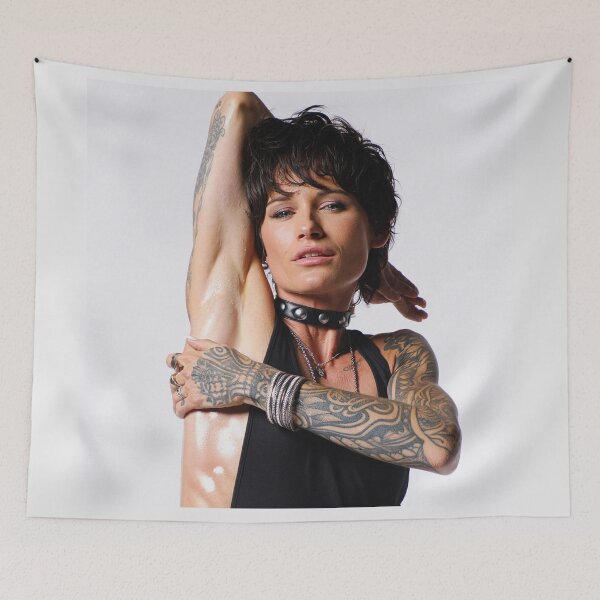 Item preview,  Beautiful sexy gym woman posing with her arms up showing her armpits sweating designed and sold by Vintage Designs +.