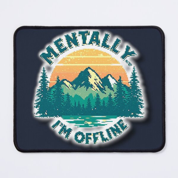 Item preview, Mentally I’m Offline Retro Sticker - green 3 designed and sold by ProShoper24®.