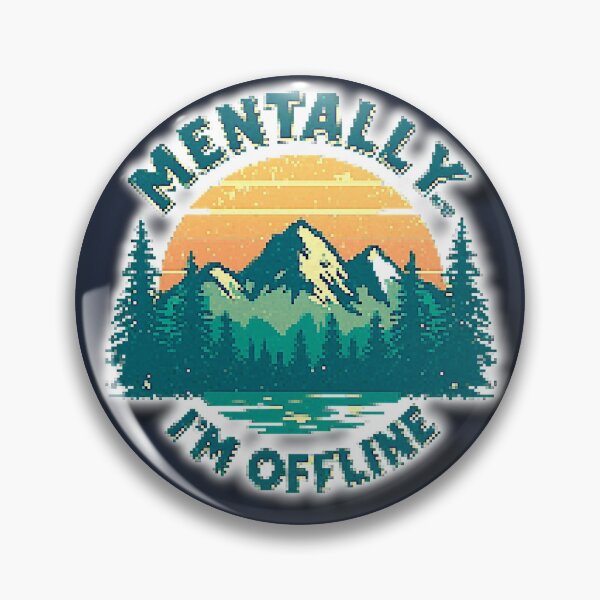 Item preview, Mentally I’m Offline Retro Sticker - green 3 designed and sold by ProShoper24®.