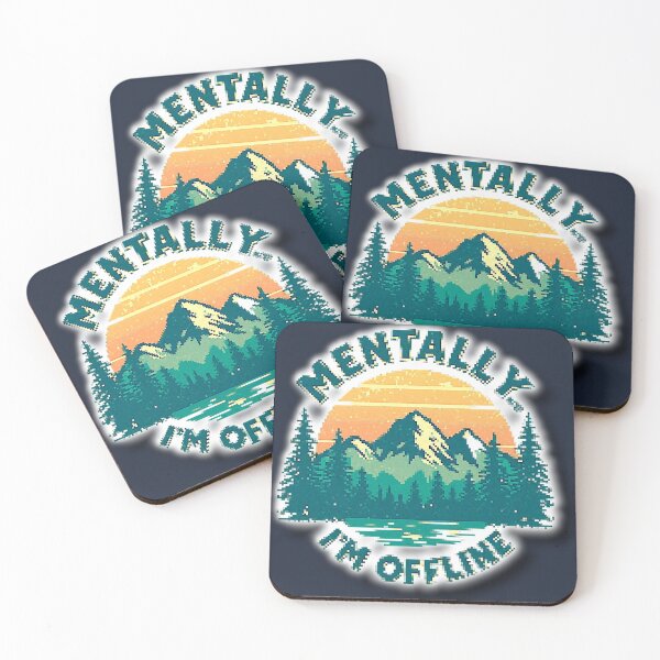 Item preview, Mentally I’m Offline Retro Sticker - green 3 designed and sold by ProShoper24®.