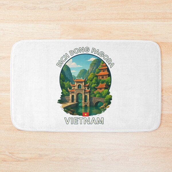 Item preview, Bich Dong Pagoda Ninh Binh Vietnam - Iconic Asia Landmark Travel vacation destination souvenir art  designed and sold by inkNext.