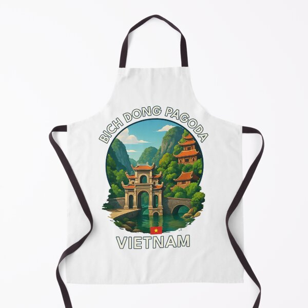 Item preview, Bich Dong Pagoda Ninh Binh Vietnam - Iconic Asia Landmark Travel vacation destination souvenir art designed and sold by inkNext.