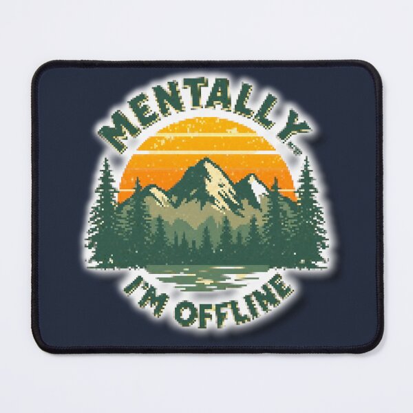 Item preview, Mentally I’m Offline Retro Sticker - INTENSIVE GREEN designed and sold by ProShoper24®.