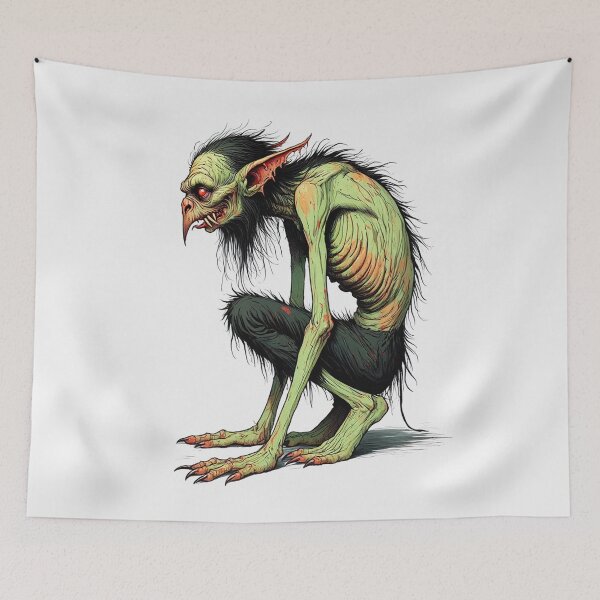 Item preview,  Scary Folklore Horror Hobgoblin goblin character illustration designed and sold by Vintage Designs +.