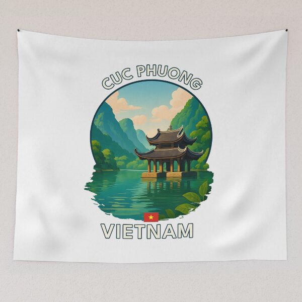 Item preview, Cuc Phuong National Park Ninh Binh Vietnam - Iconic Asia Landmark Travel vacation destination souvenir art  designed and sold by inkNext.