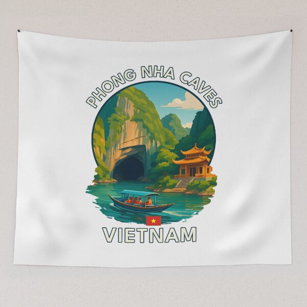 Item preview, Phong Nha Caves Quang Binh Vietnam - Iconic Asia Landmark Travel vacation destination souvenir art  designed and sold by inkNext.