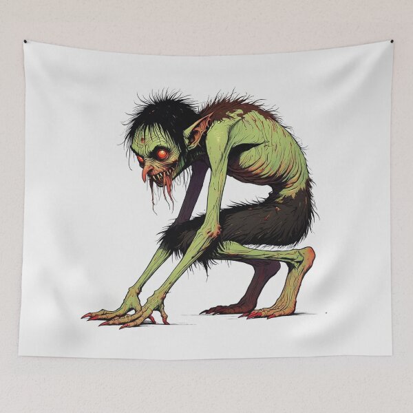 Item preview,  Scary Folklore Horror Hobgoblin goblin character illustration designed and sold by Vintage Designs +.