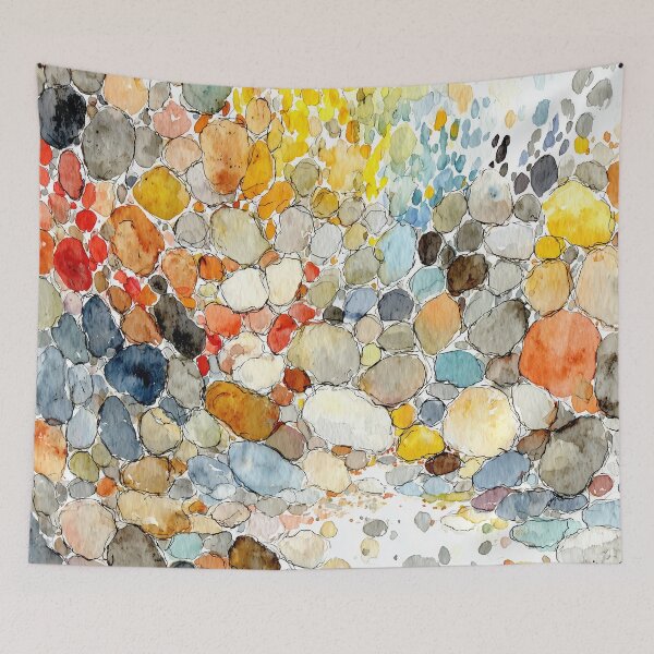 Item preview, Watercolor River Stones Pattern designed and sold by solynneart.