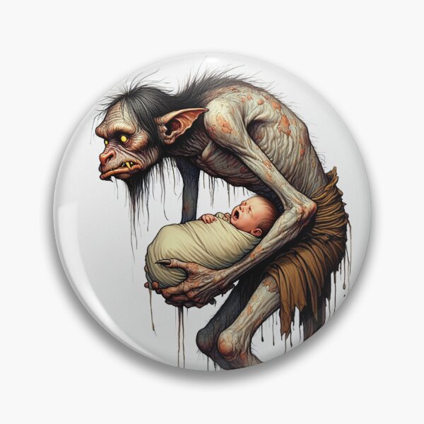 Item preview,  Scary Folklore Horror Hobgoblin goblin character illustration designed and sold by Vintage Designs +.