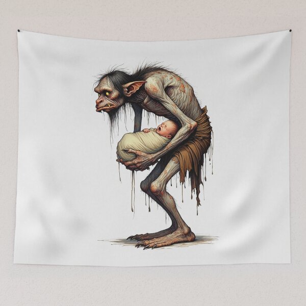 Item preview,  Scary Folklore Horror Hobgoblin goblin character illustration designed and sold by Vintage Designs +.