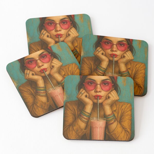 Item preview, Sipping Spells & Minding My Magic – Retro Witchy Girl Art designed and sold by ZephyrBDesigns.