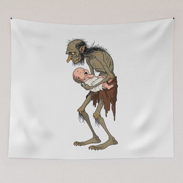 Item preview, Scary Folklore Horror Hobgoblin goblin character illustration designed and sold by Vintage Designs +.