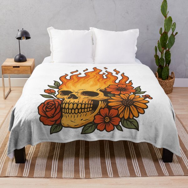 Item preview, Flaming Skull & Floral Art – Bold Tattoo Style designed and sold by Nuvijo.