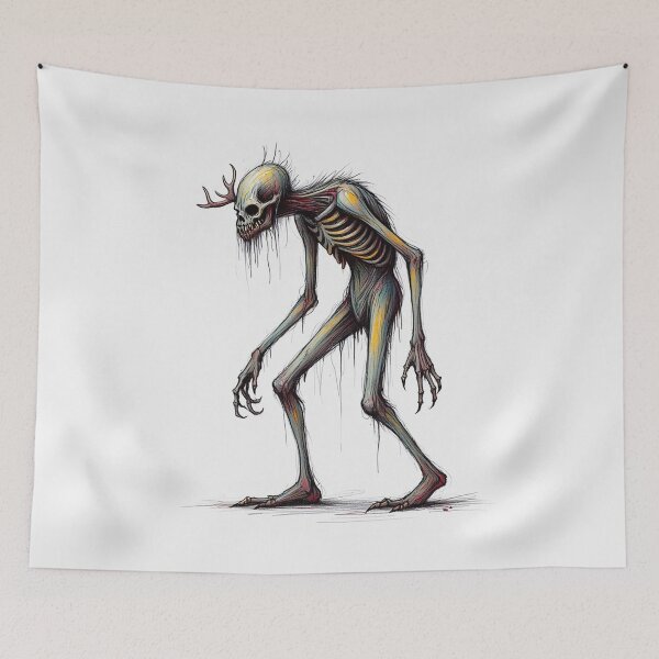 Item preview,  Evil Folklore man eating Cannibal Wendigo monster illustration designed and sold by Vintage Designs +.