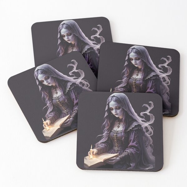 Item preview, Gothic Ghost Reading A Book Of Spells By Candlelight designed and sold by taiche.