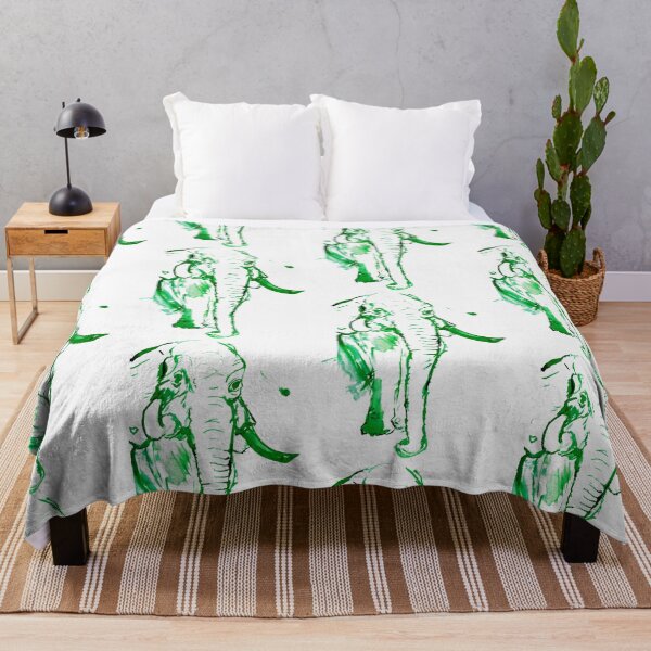 Item preview, Green Watercolor Elephant designed and sold by EstherProduction.
