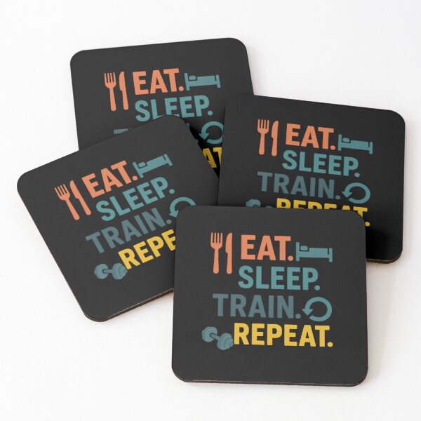 Item preview, Eat Sleep Train Repeat Colorful Fitness Design designed and sold by Nuvijo.