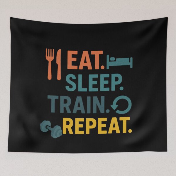 Item preview, Eat Sleep Train Repeat Colorful Fitness Design designed and sold by Nuvijo.