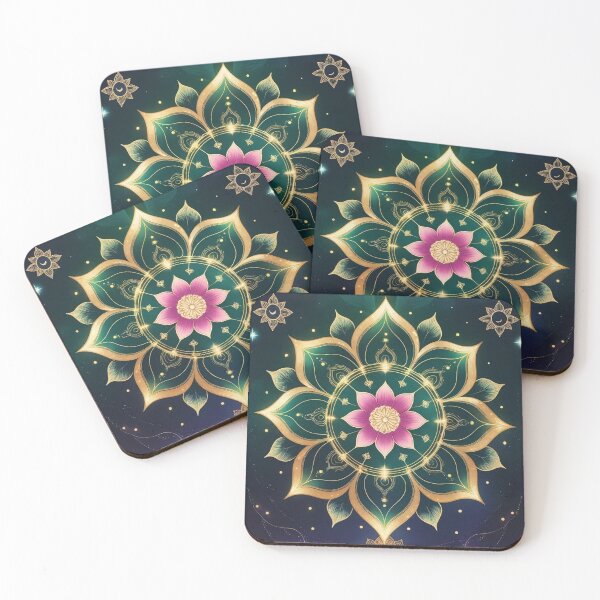 Item preview, Sacred Lotus Moon Mandala – Celestial Aura designed and sold by ArtivaNest.