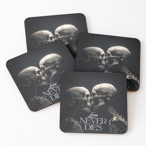 Item preview, Gothic Skeleton Couple – Love Never Dies – Dark Romantic Skull Art Print designed and sold by MooDigitalArt.