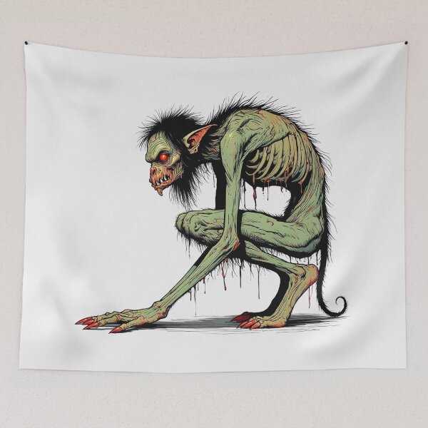 Item preview,  Scary Folklore Horror Hobgoblin goblin character illustration designed and sold by Vintage Designs +.