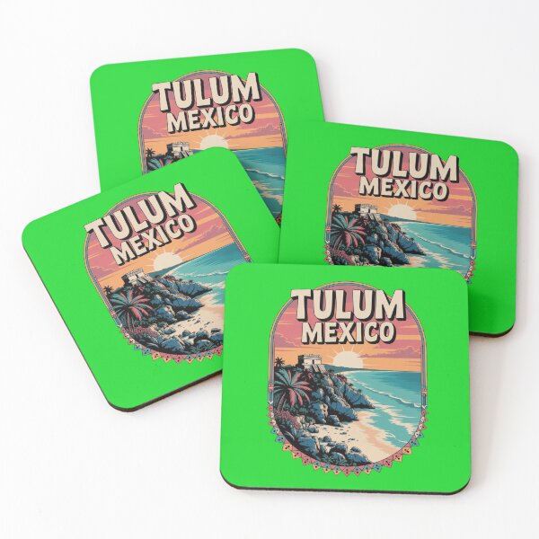 Item preview, Vintage Boho Tulum Mexico Sticker & Apparel – Mayan Ruins and Tropical Sunset designed and sold by Timeless Design.