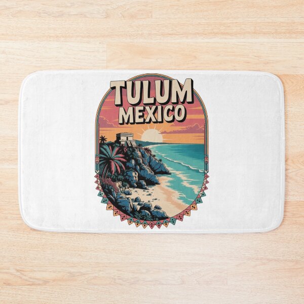 Item preview, Vintage Boho Tulum Mexico Sticker & Apparel – Mayan Ruins and Tropical Sunset designed and sold by Timeless Design.