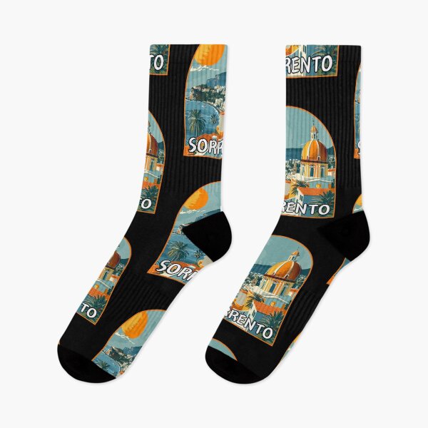 Item preview, Sorrento in Campania, Italy Retro Art Travel Landscape Badge designed and sold by MaateoDesign.