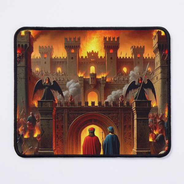 Item preview, Painting depicting Dante's Inferno the Divine Comedy medieval art designed and sold by Vintage Designs +.