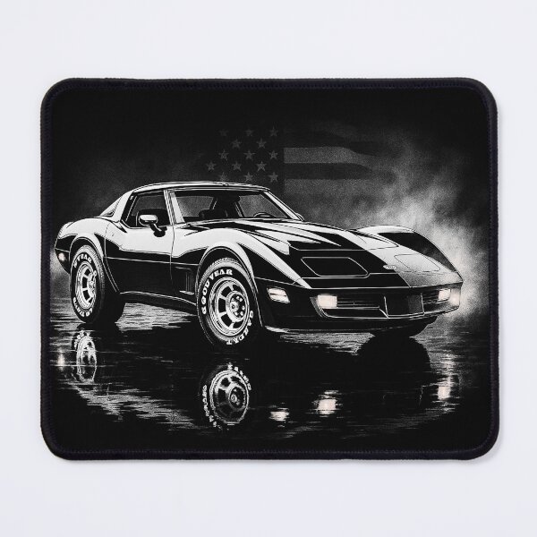 Item preview, 1980 Corvette C3 Stingray & USA Flag – Vintage Sports Car Wall Art designed and sold by Stinky Lincy's Apparel Company.