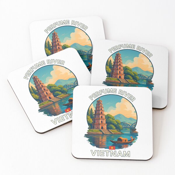 Item preview, Perfume River Hue Vietnam - Iconic Asia Landmark Travel vacation destination souvenir art  designed and sold by inkNext.