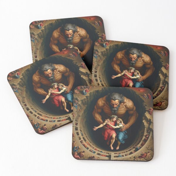 Item preview, Painting depicting Dante's Inferno the Divine Comedy medieval art designed and sold by Vintage Designs +.