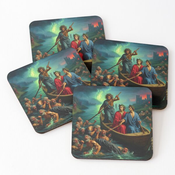 Item preview,  Painting depicting Dante's Inferno the Divine Comedy medieval art designed and sold by Vintage Designs +.