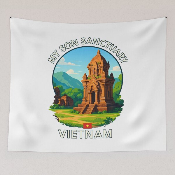 Item preview, My Son Sanctuary Quang Nam Vietnam - Iconic Asia Landmark Travel vacation destination souvenir art designed and sold by inkNext.