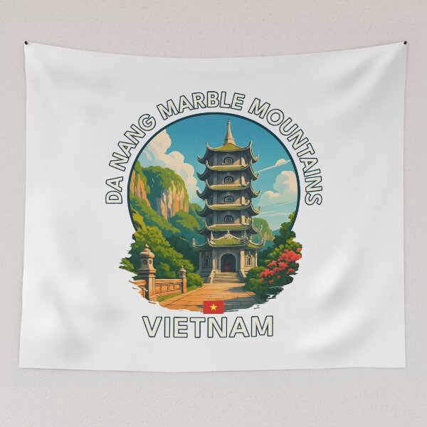 Item preview, Da Nang Marble Mountains Da Nang - Vietnam - Iconic Asia Landmark Travel vacation destination souvenir art  designed and sold by inkNext.