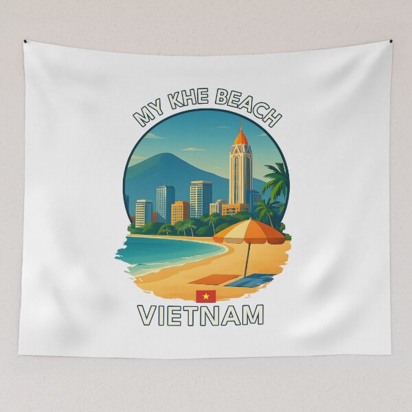 Item preview, My Khe Beach Da Nang Vietnam - Iconic Asia Landmark Travel vacation destination souvenir art  designed and sold by inkNext.