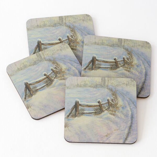 Item preview, Snowy Road with Old Wooden Fence designed and sold by BirdsandMoreArt.