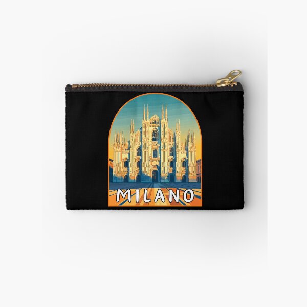 Item preview, Milan in Lombardy, Italy Retro Art Travel Landscape Badge designed and sold by MaateoDesign.