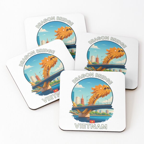 Item preview, Dragon Bridge Da Nang Vietnam - Iconic Asia Landmark Travel vacation destination souvenir art  designed and sold by inkNext.